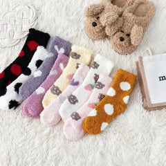 10 Pairs Women's Warm Fuzzy Socks Non Skid Fluffy Slippers