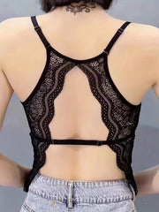 Floral Lace Cami Top Backless Women's Lingerie