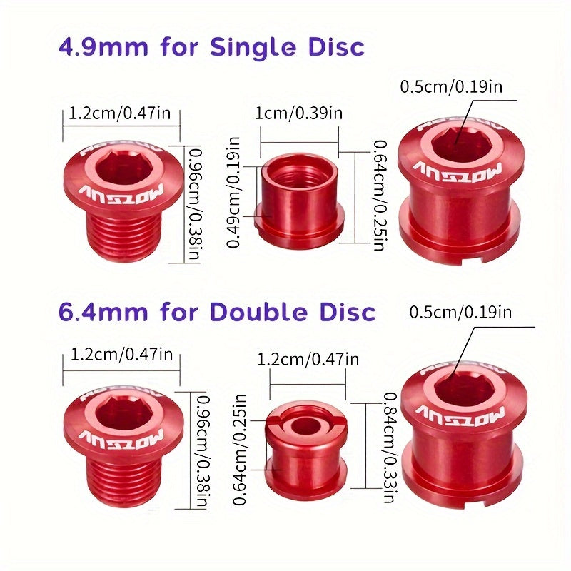 4pcs Bike Chainring Bolts Aluminum Alloy Replacement Parts