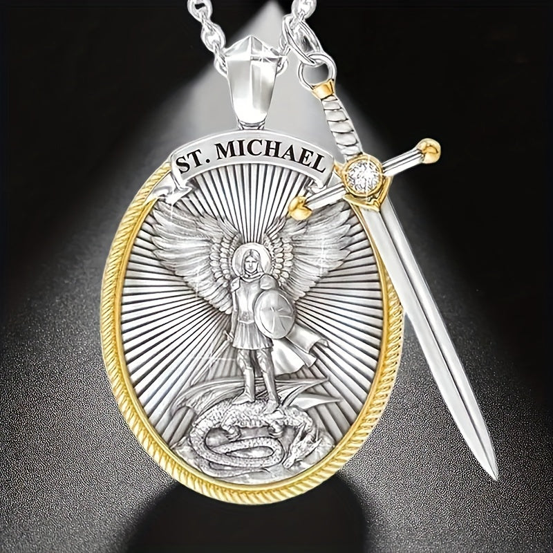 St. Michael Archangel Pendant Necklace Amulet Jewelry