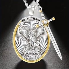 St. Michael Archangel Pendant Necklace Amulet Jewelry