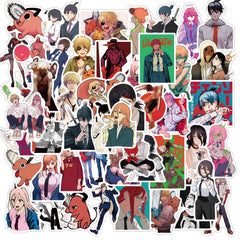 50pcs Chainsaw Man Denji Power Stickers Waterproof Graffiti Decals