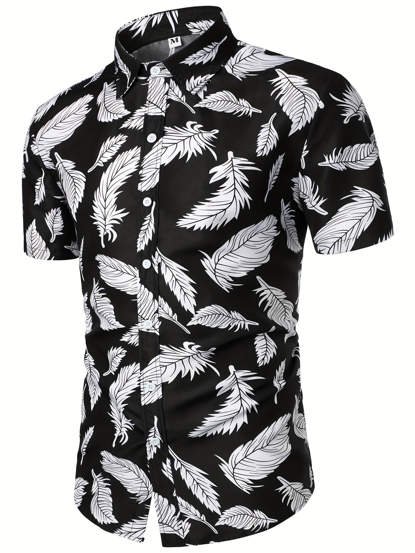 Men's Plant Pattern Short Sleeve T-shirt For Summer