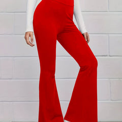 Solid High Rise Hip Lifting Flared Leg Yoga Pants