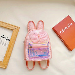 Kids Sequins Long Ears Bow Backpack