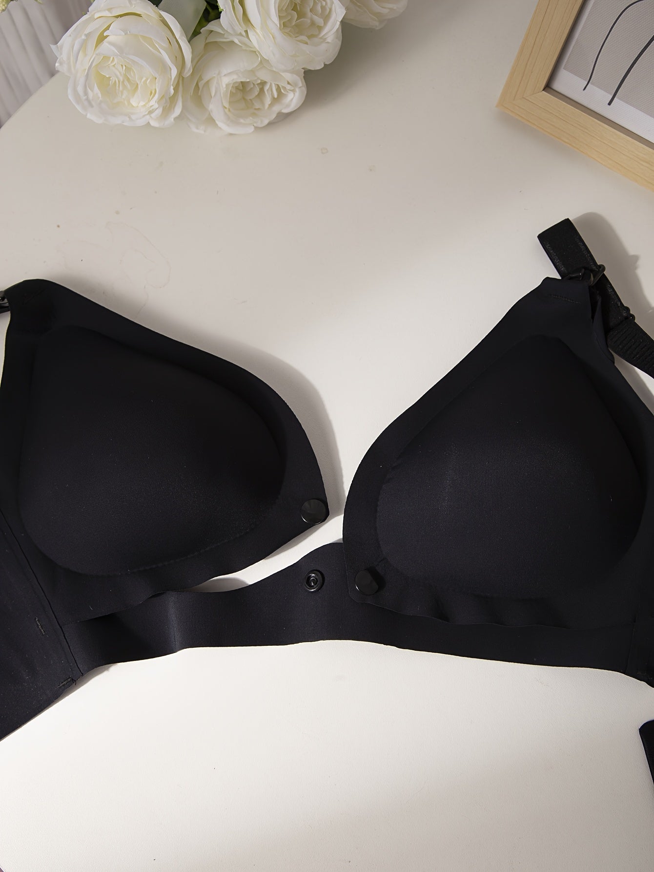 Front Buckle Wireless Push-Up Bra, Comfy & Breathable Women's Lingerie