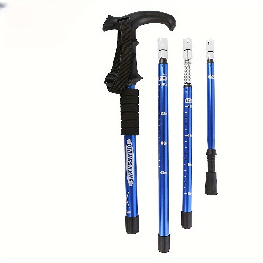 4 section T handle Hiking Pole Outdoor Travel Walking Stick