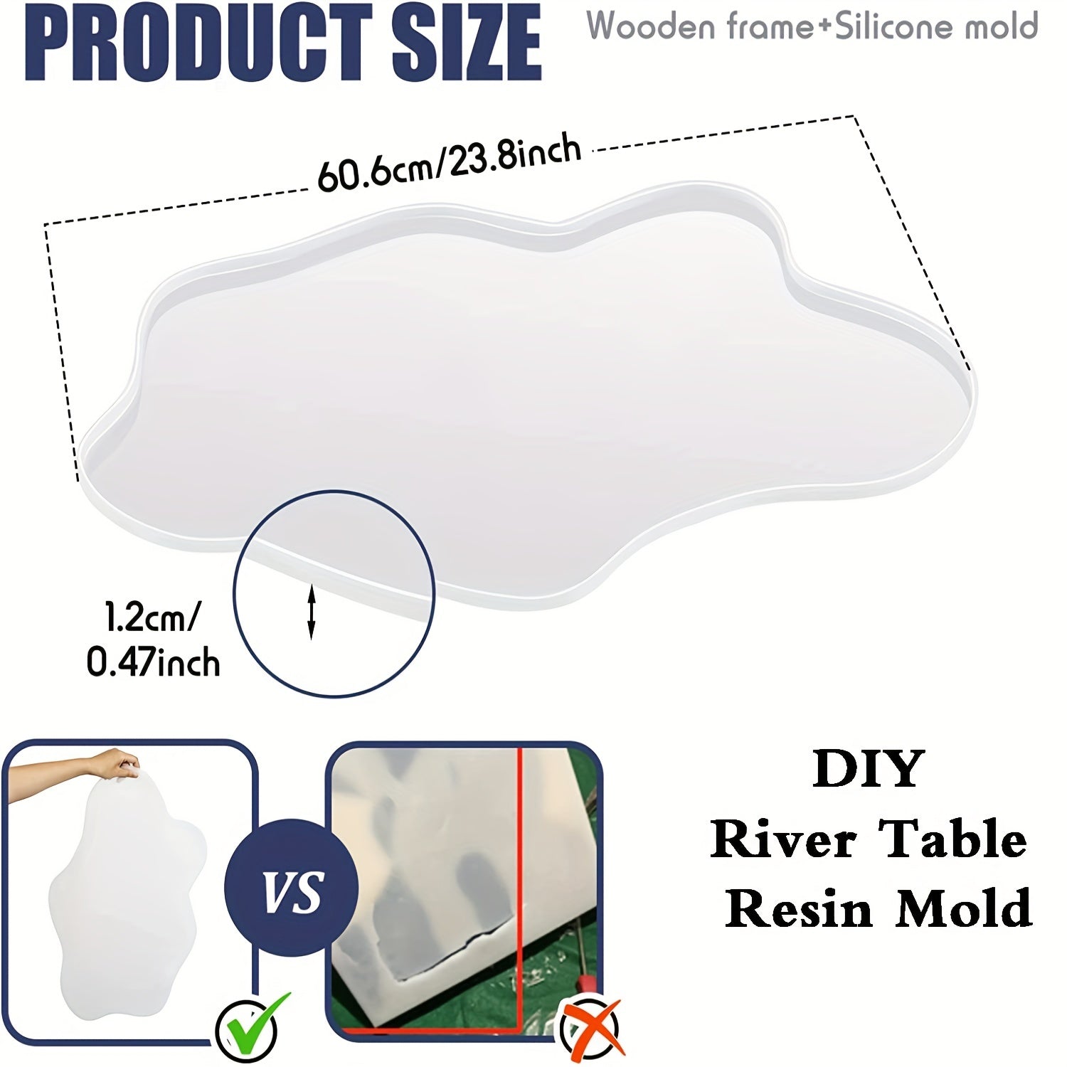 Resin Table Mold Set 96 Cm Silicone Tray Molds With Legs