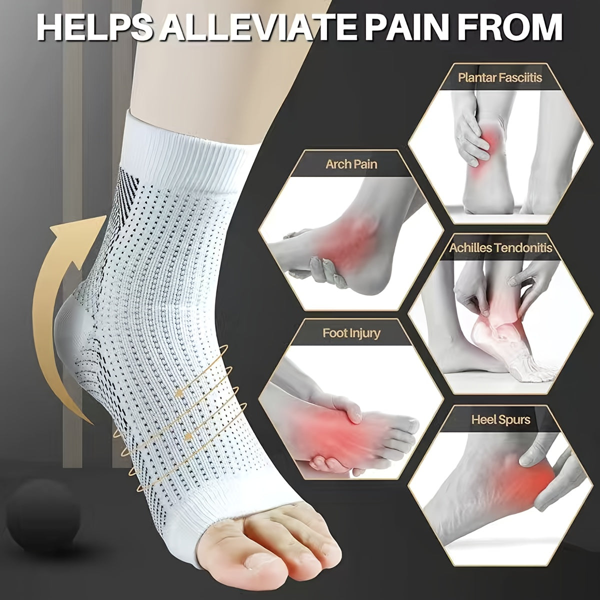 3 Pairs Toeless Compression Socks Ankle Sleeves