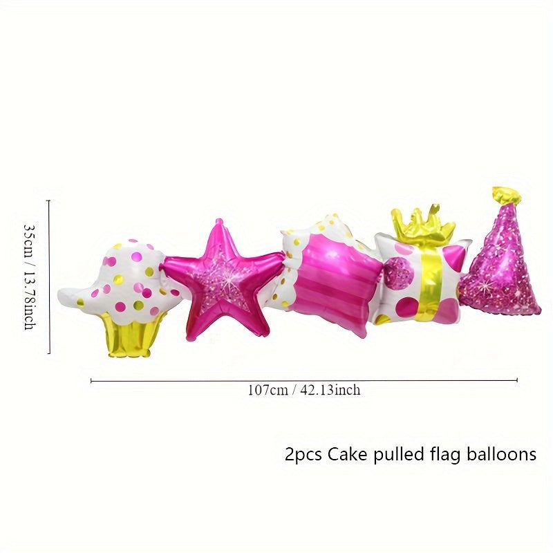 2pcs Birthday Party Decoration Balloons Accessories