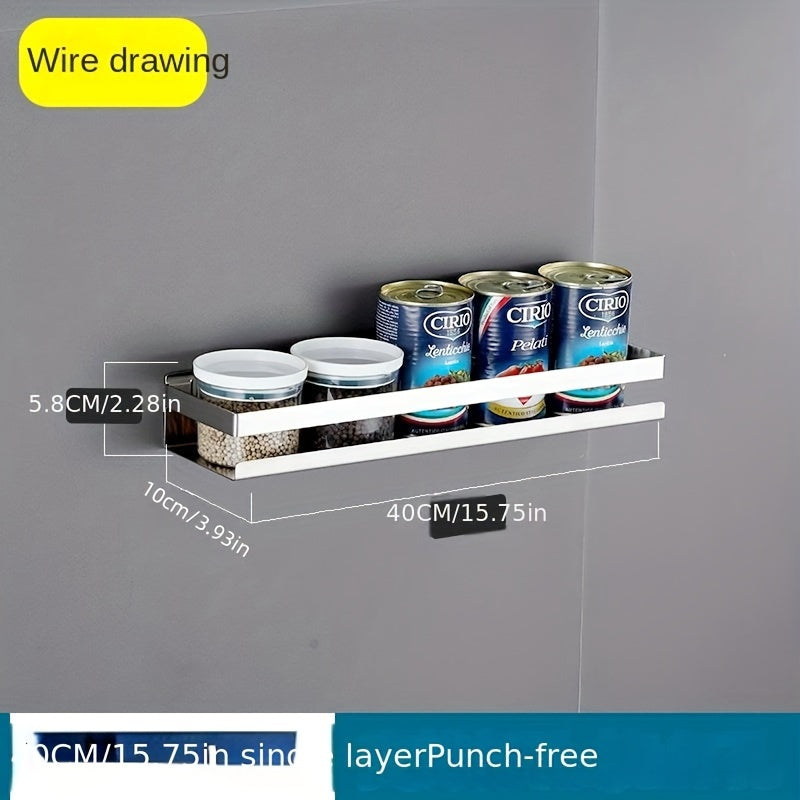 1pc Stainless Steel Storage Rack Thickened Kitchen Bathroom Organizer