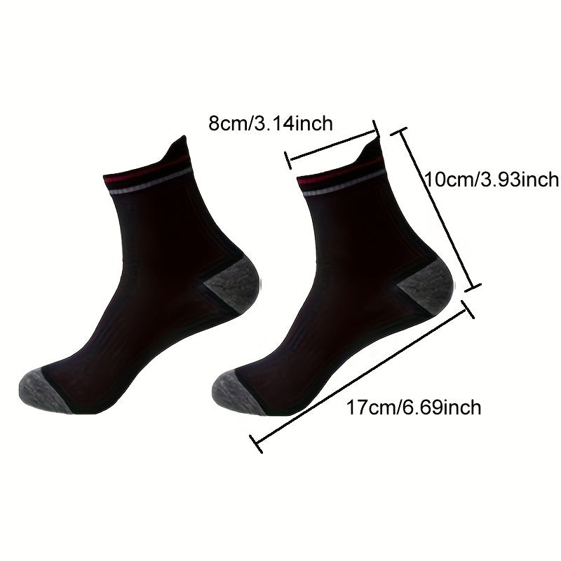 Men's Breathable Block Crew Socks - 3 Pairs