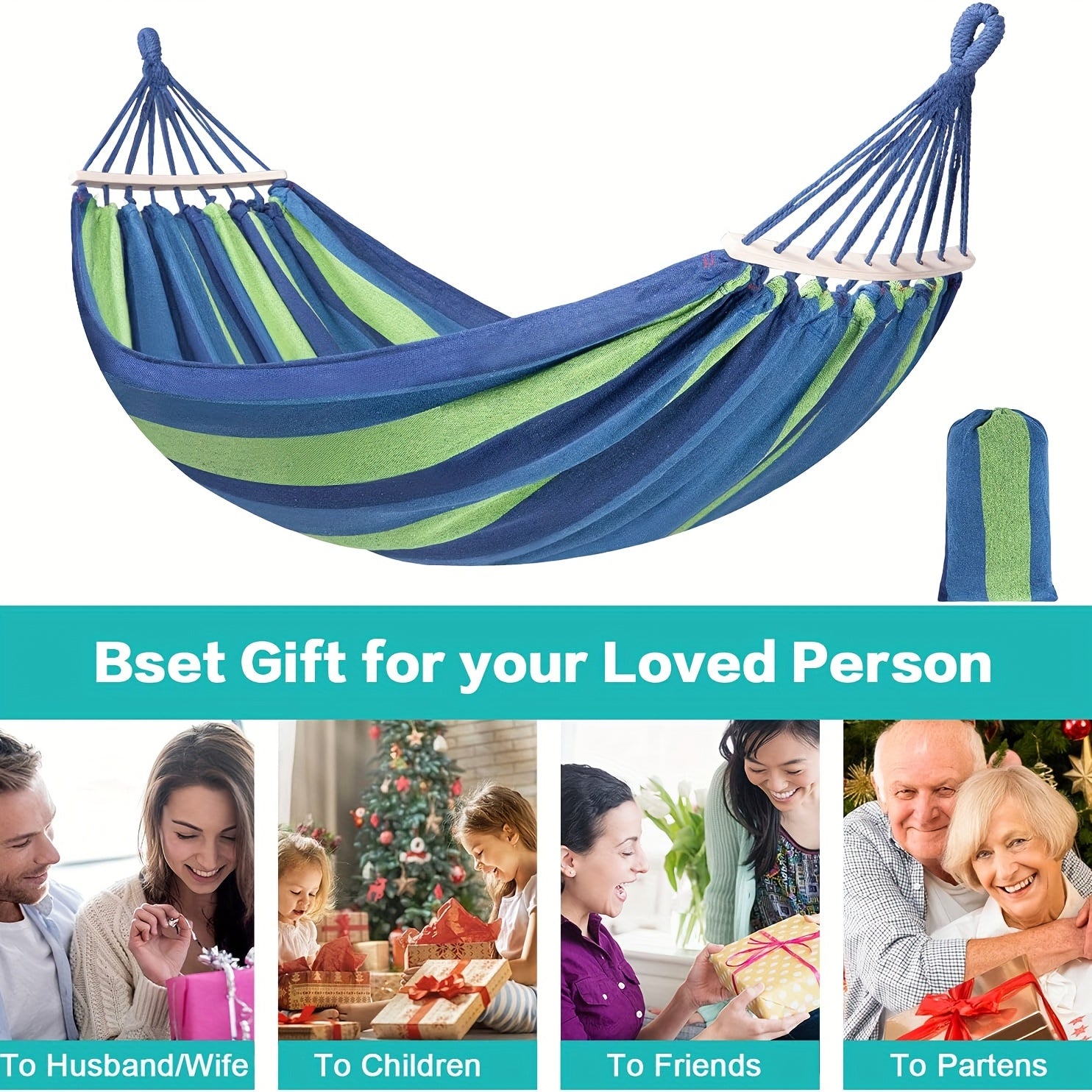 Single Hammock With Tree Straps Durable Portable Hammock