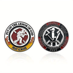 God's Armor Challenge Coin Fireman Pray In God We Trust