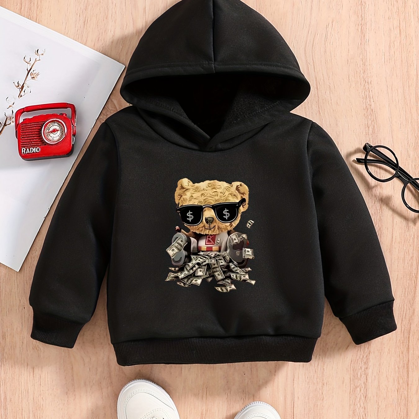 Cash Bear Baby Boys Hooded Sweatshirt Spring Fall