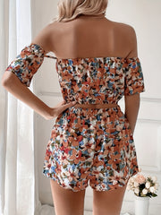 Boho Floral Print Vacation Two piece Set