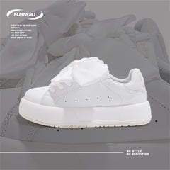 Women's Skate Shoes Bow Decor Lightweight Platform Sneakers