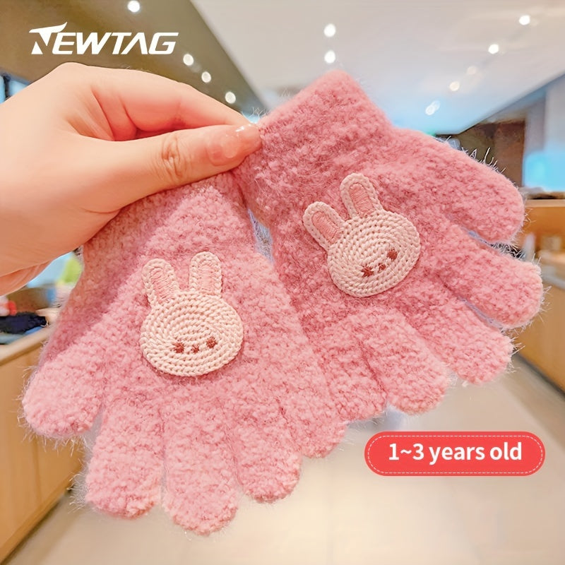 Cartoon Kids Winter Gloves Warm Plush Unisex Baby Gloves