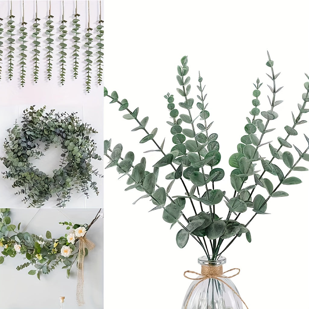 20pcs Eucalyptus Stems Decor Artificial Greenery for Wedding Centerpiece