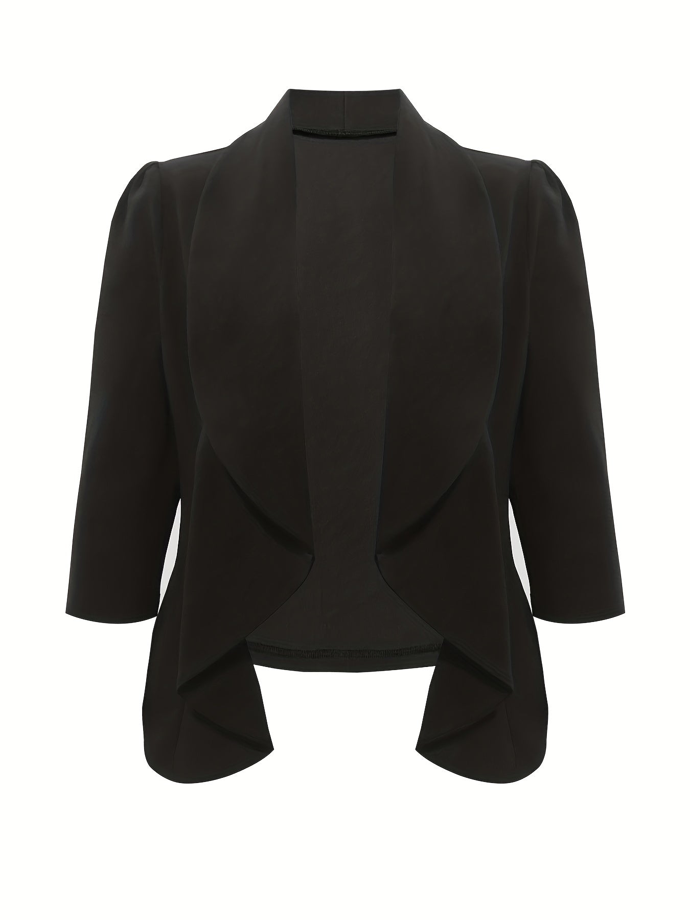 Solid Shawl Collar Blazer Open Front Work Office Outerwear