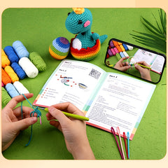 Adults Beginner Crochet Animal Kit with Videos, Yarn, Stuffing