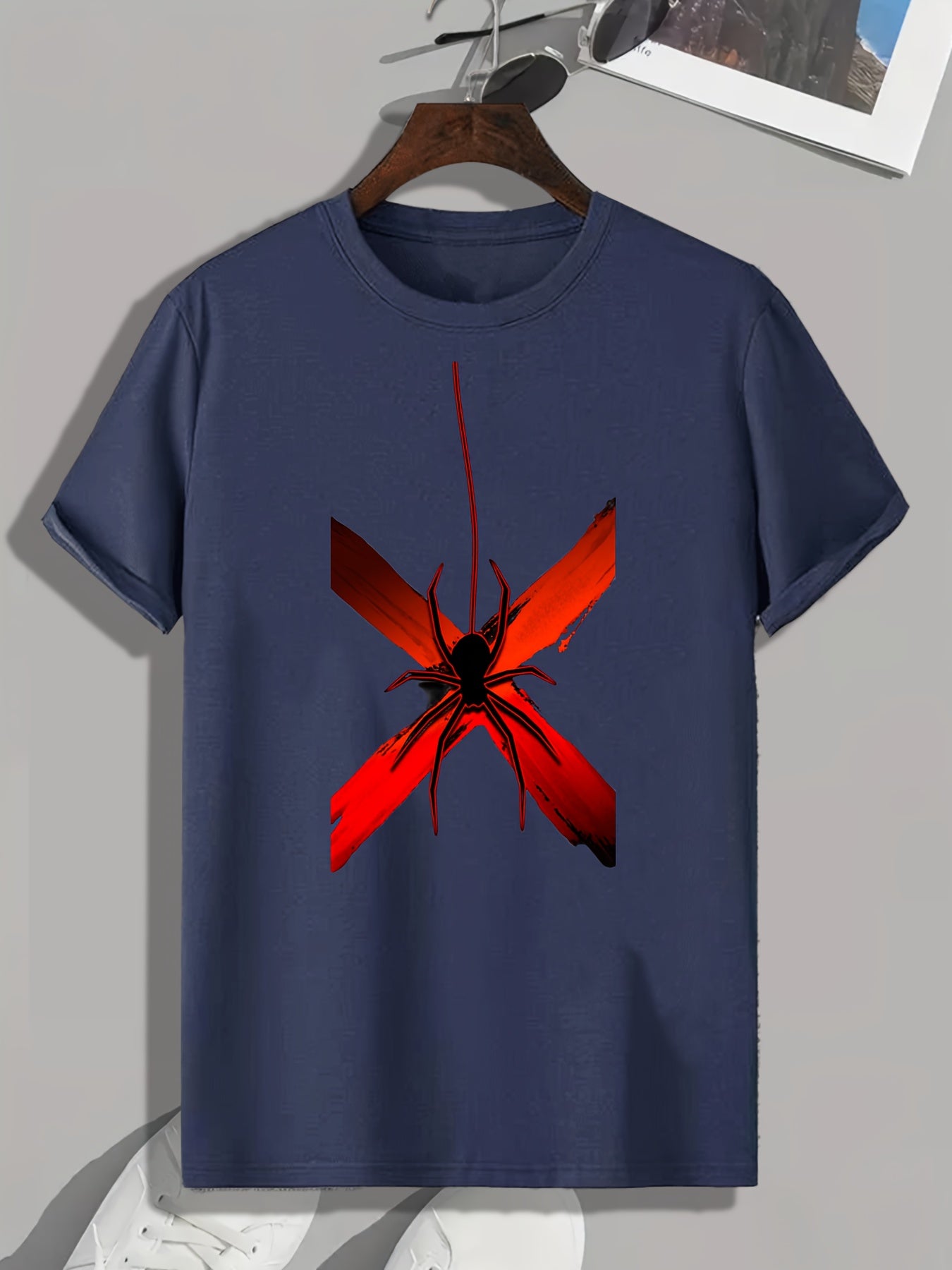 Spider Print Men's Graphic T Shirt for Halloween