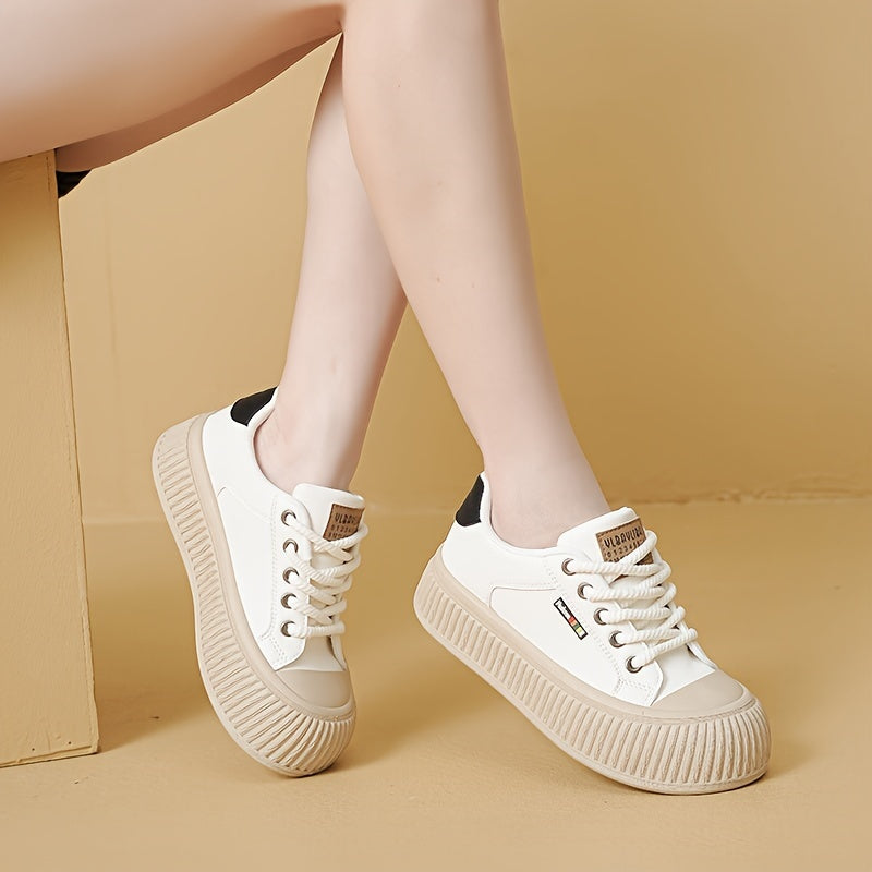 Women's Letter Pattern Athletic Skate Shoes Soft Sole Casual Sneakers