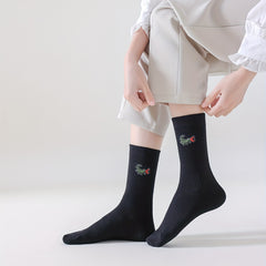 5 Pairs Funny Crocodile Print Crew Socks Women's Stockings