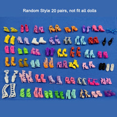 20 Pairs Doll Shoes High Heels Flat Boots 11.5 Inch Doll Accessories