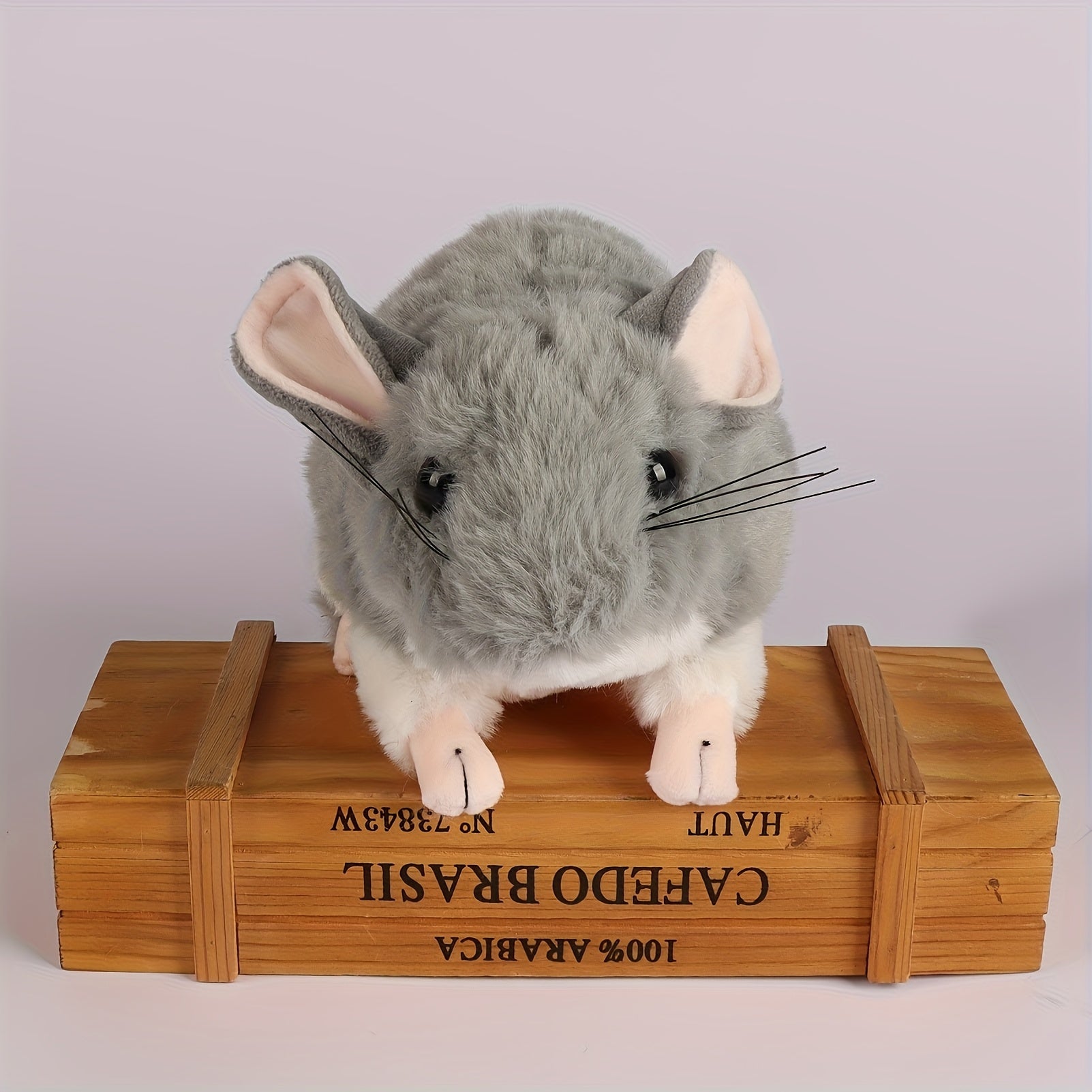 63in Lifelike Grey Chinchilla Plush Toy - Perfect for Holidays & Birthdays