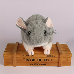 63in Lifelike Grey Chinchilla Plush Toy - Perfect for Holidays & Birthdays