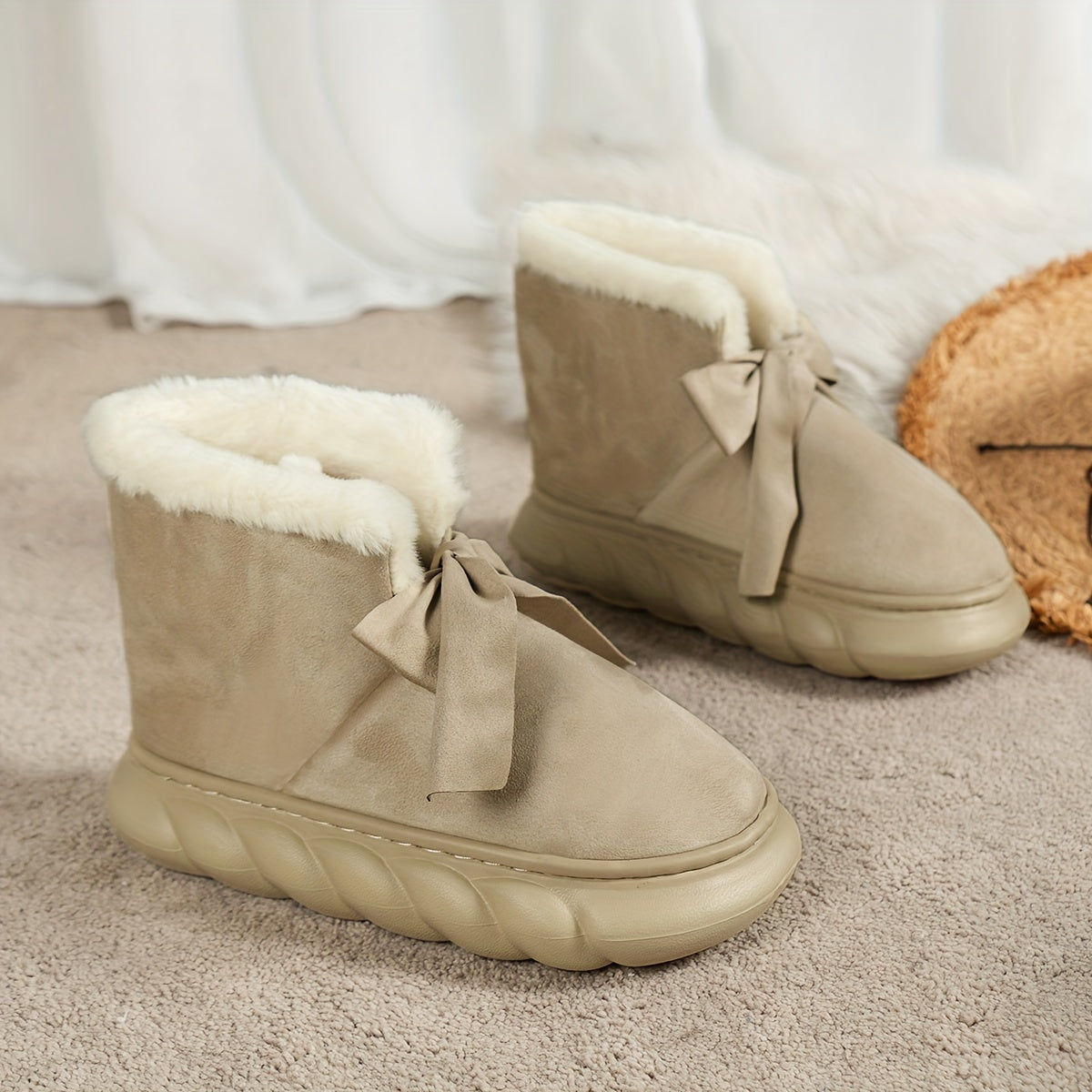 Women's Non-slip Bowknot Snow Boots Comfortable Casual Shoes