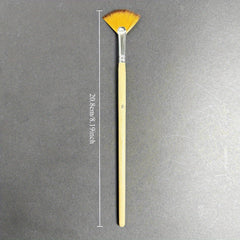 Wood Handle Art Painting Brush Dual Ended Flat & Angled Tips Watercolor Goua