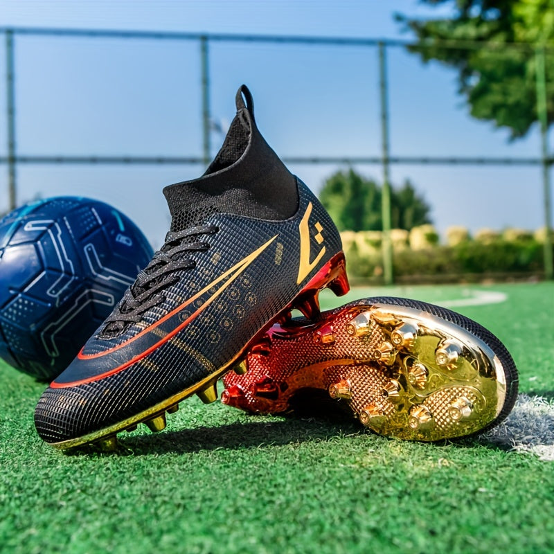 Boy's High Top AG Football Cleat Non Slip Outdoor Soccer Shoes