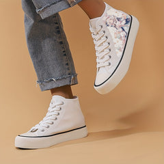 Anime Girl Pattern Lightweight High Top Breathable Canvas Sneakers