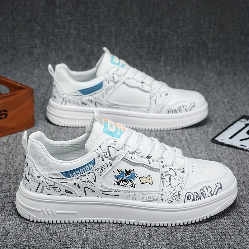 Men's Cartoon Graphic Skate Shoes Lace-Up Sneakers