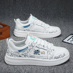 Men's Cartoon Graphic Skate Shoes Lace-Up Sneakers