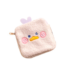 Cartoon Plush Shoulder Bag Small Cosmetic Bag for Travel