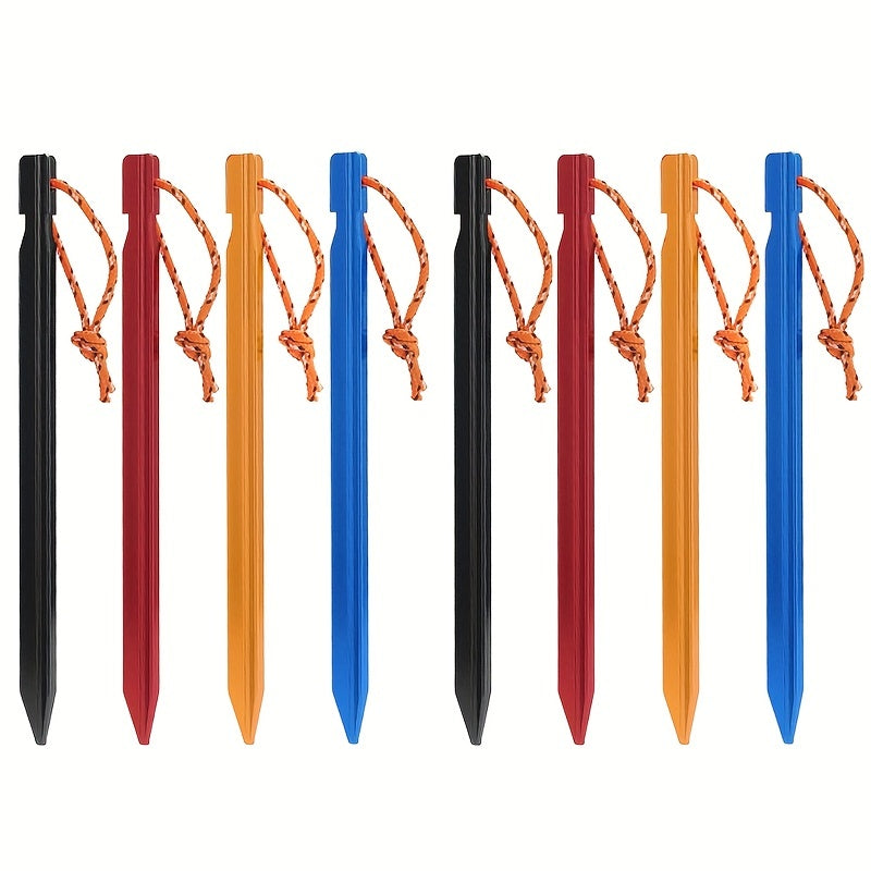 10pcs Tent Pegs Lightweight Aluminium Alloy Garden Stakes Ground Nails