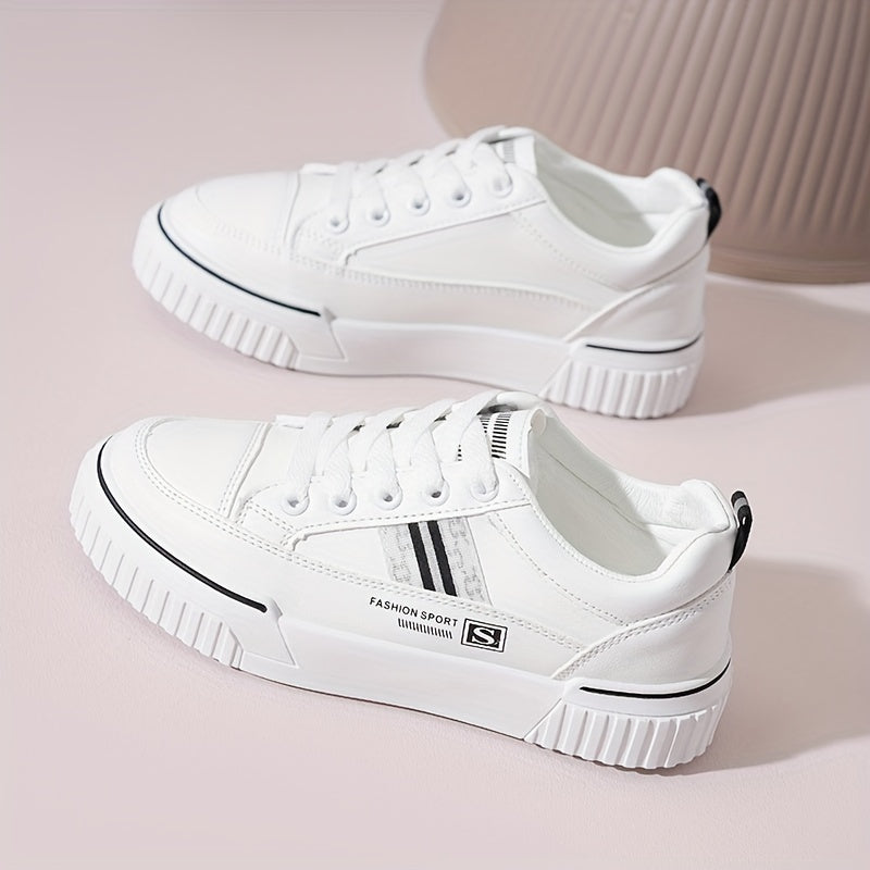 Women's Lace-up Low Skate Shoes Soft Sole Casual Sneakers