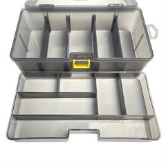 Double Layer Tool Storage Box with Grids & Handles - Screw Organizer