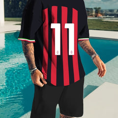 Men's No. 11 Football Training Set Short Sleeve Jersey Suit