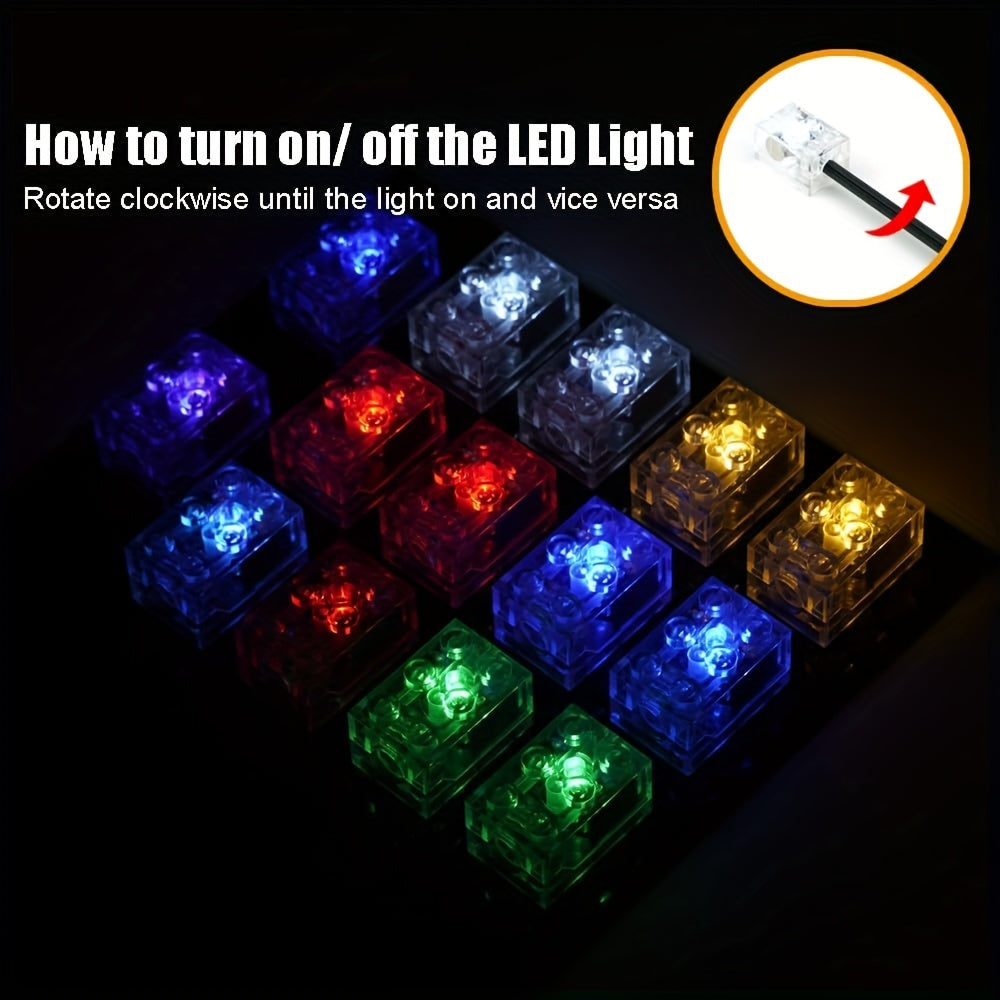 14pcs Light Up Bricks Accessory Kit Multicolored LED Light Bricks Set
