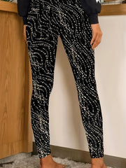 Graphic Print Skinny Leggings High Waist Women's Clothing