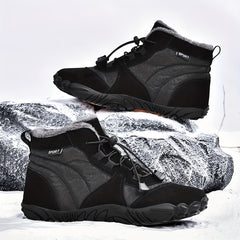 Men's Snow Boots Adjustable Buckle Warm Fleece Non slip Ankle Boots