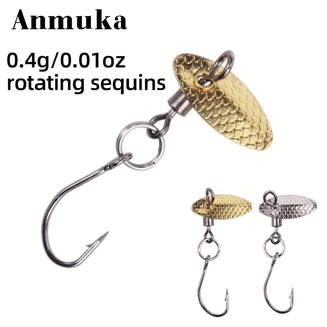Anmuka 10pcs Carbon Steel Spinnerbait Lures Swivel Sharp Hooks Catch More Fish