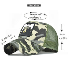 Adjustable Animal Embroidered Baseball Cap Hip Hop Sun Hat