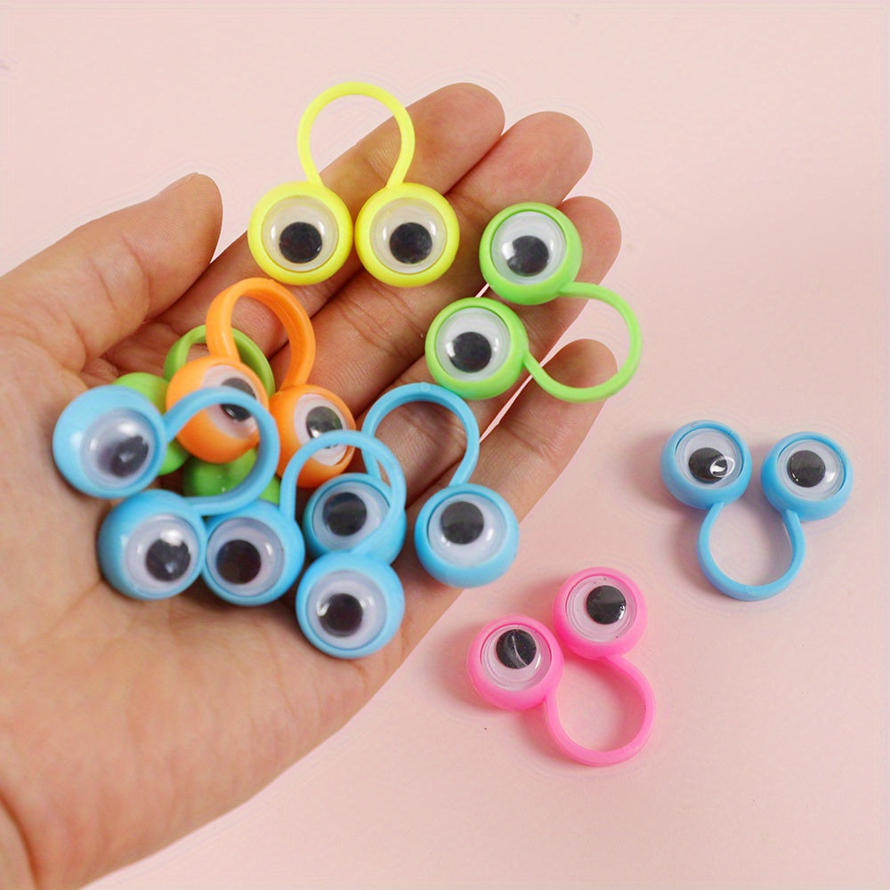 10pcs Eye Finger Puppet Rings with Wiggling Eye Toys for Party Gift
