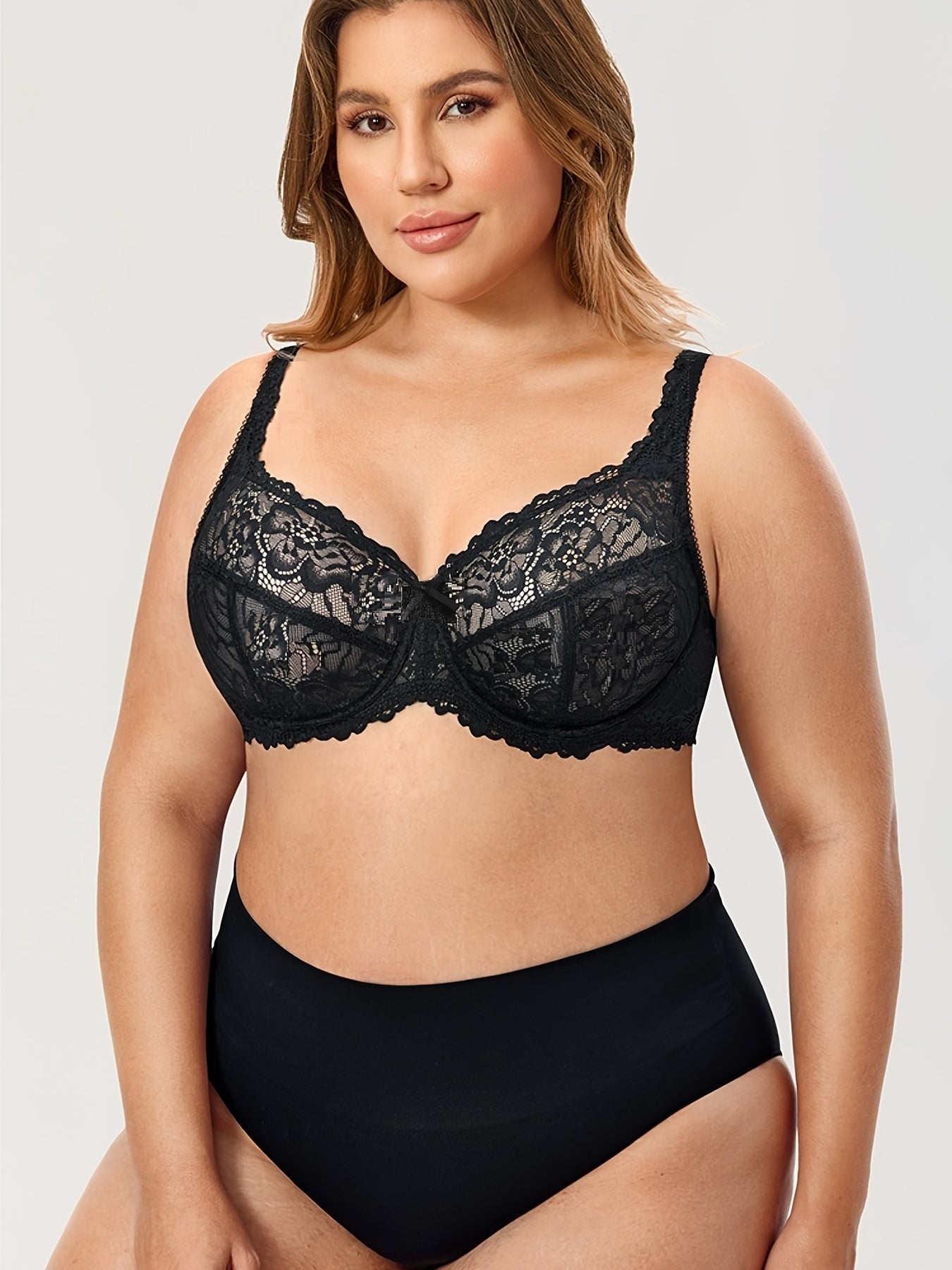 Contrast Lace Underwire Bra Sexy Bralette