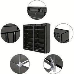 KYHK Shoe Storage Rack with Dustproof Cover, Removable Shelf - Bedroom Closet